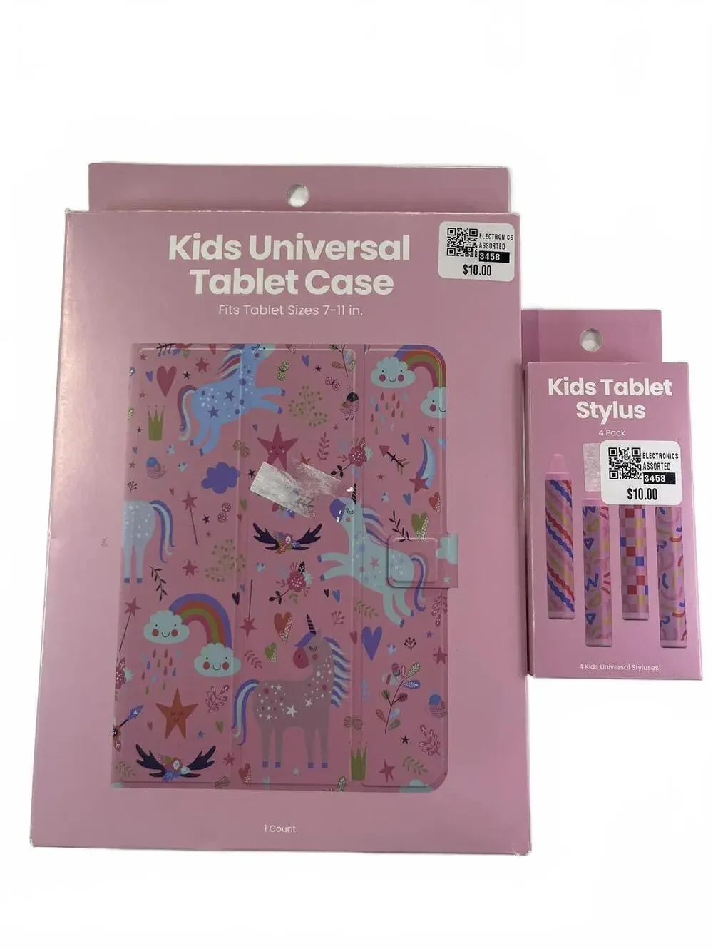 Kids Universal Tablet Case Stylus Bundle Tablet Case Pink Unicorn Fits 7-11 in.